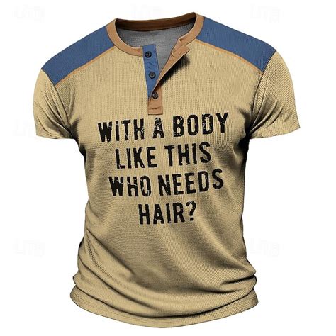 Men's Graphic T-Shirt 'WITH A BODY LIKE THIS WHO NEEDS HAIR?' Funny ...