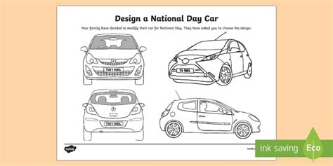 UAE National Day design a car cover Worksheet / Worksheet
