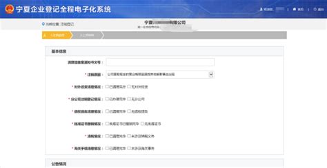 宁夏企业登记全程电子化系统公司注销登记操作流程说明
