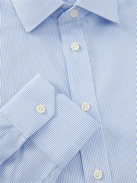 John Lewis Non Iron Bengal Stripe Tailored Fit Shirt, Blue
