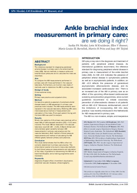 Ankle-Brachial Index Procedures Using Unit IX 的图像结果