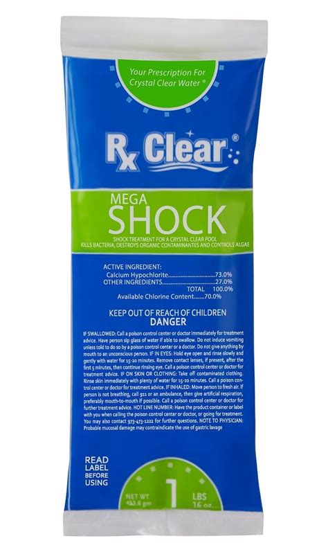 Rx Clear Granular Mega Chlorine Pool Shock 73% India | Ubuy