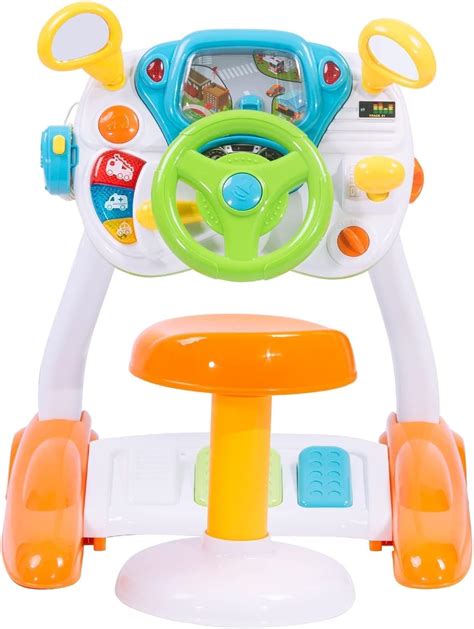 Amazon.com: COLOR TREE Kids Pretend Ride on Toy,Steering Wheel Driving Simulate Toys for ...