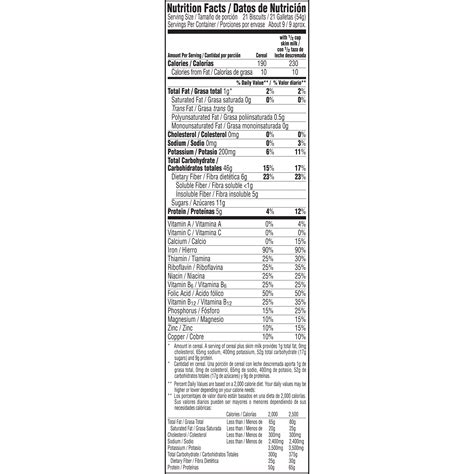 Mini Wheats Cereal Nutrition Label | Besto Blog