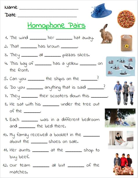 Image result for Homophones Worksheet