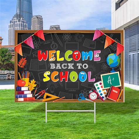 Amazon.com : Kigeli Welcome Back to School Yard Sign with Stakes Back ...