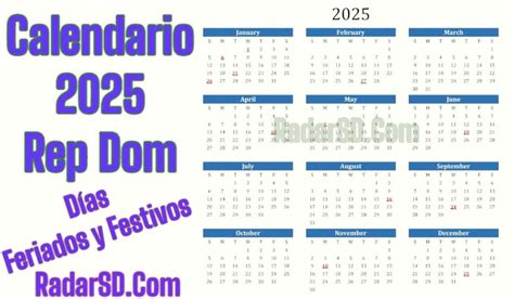 Calendario 2025 Rep Blica Dominicana D As Feriados Y Festivos Radarsd