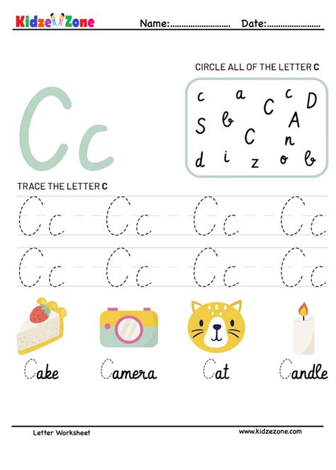Capital Letter C Tracing Worksheet | Trace Uppercase Letter C ...