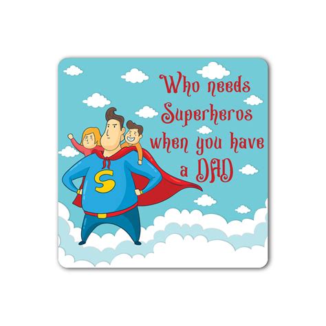 Dad is Superhero Wooden Fridge / Refrigerator Magnet – Bhai Please India