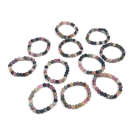Watermelon Tourmaline Bead Rings – AEORA ROCKS INDIA -Healing Crystals ...