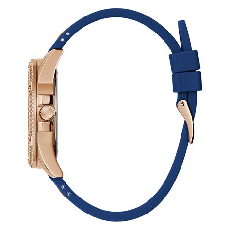 GUESS Ladies Blue Rose Gold Tone Multi-Function Watch – The Watch Factory