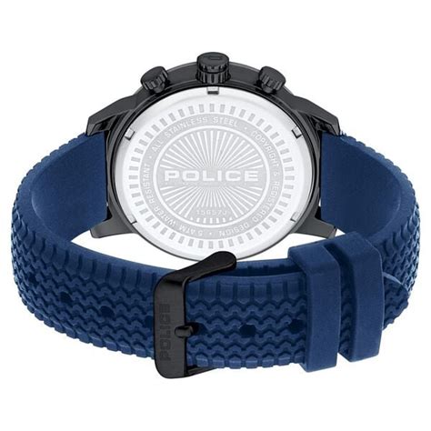 Buy Online Police Quartz Chronograph Blue Dial Silicone Strap Watch for ...