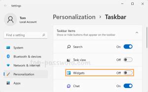 Remove Widgets From Taskbar 的图像结果
