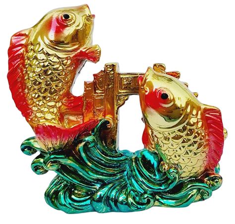 Buy ARTISKRITI Twin Fish Showpiece Feng Shui Items for Good Luck ...