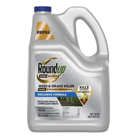 Roundup Dual Action Weed & Grass Killer Plus 4 Month Preventer Refill ...