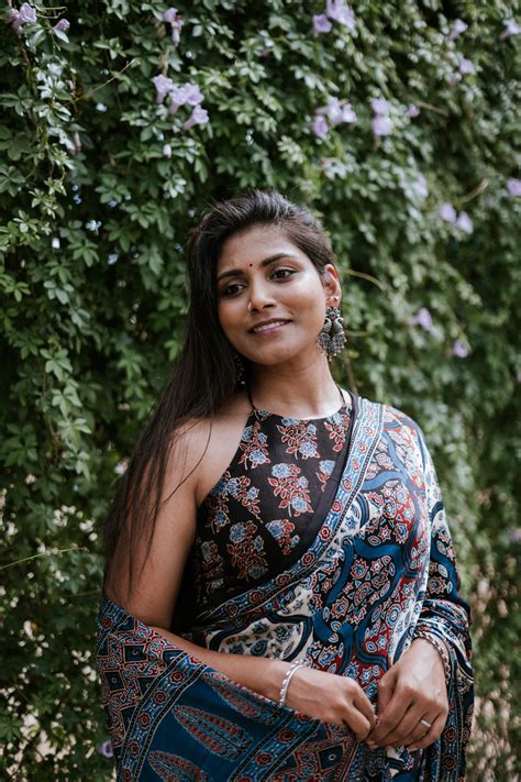 Kismat - Ajrakh Saree – Anemone Vinkel