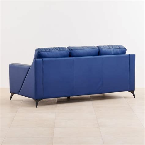 Buy Madison Half Leather 3+2+2 Seater Sofa Set - Blue from Home Centre ...