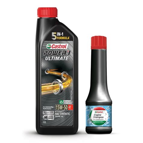 Castrol POWER1 Ultimate 15W-50 4T Full Synthetic Engine Oil for Sports ...