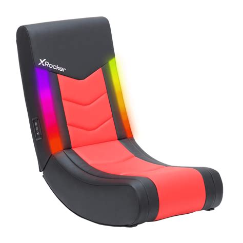 X Rocker Solo Floor Rocker Gaming Chair with RGB Lighting, Red ...