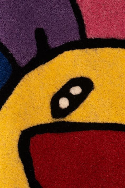 Rainbow Drip Smiley Flower Tufted Rug (Pop Art) – Moire