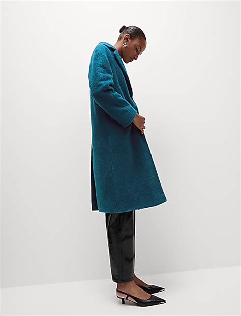 Buy Textured Longline Tailored Coat at Marks & Spencer