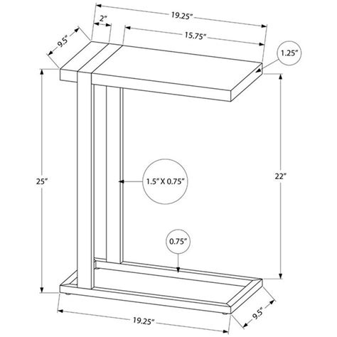 Modern Industrial-Farmhouse C-Shaped Accent Table