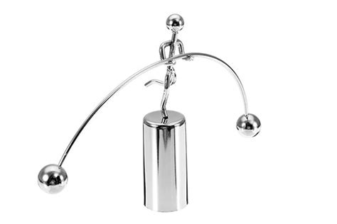 Newton's Cradle Weightlifter Mold Silver Metal Craft Dynamic Magic ...