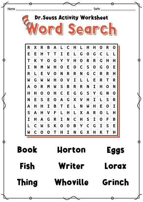 Dr-seuss Activity Sheets