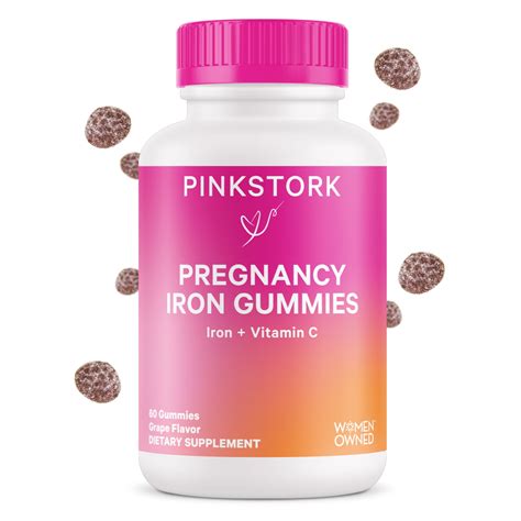 Pink Stork Pregnancy Iron Supplement Gummies: Prenatal Iron & Vitamin C ...