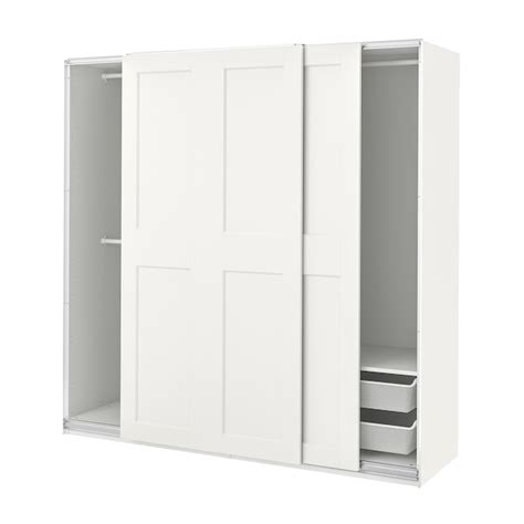 PAX / GRIMO wardrobe combination, white/white, 200x66x201 cm (783 ...