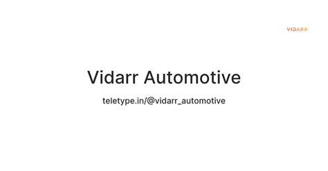 Vidarr Automotive — Teletype