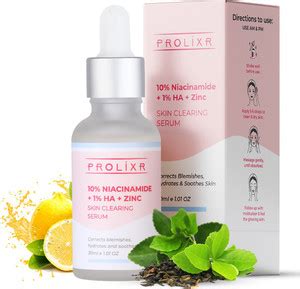 Prolixr 10% Niacinamide + 1% Hyaluronic acid + Zinc Face Serum- All ...