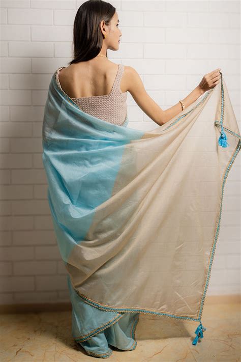 Samoolam Sky & Sand Lavanya handwoven sarees – Okhaistore