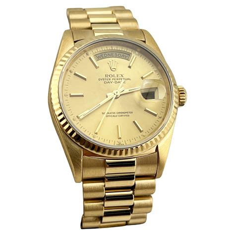 Vintage 1990 Rolex Day Date 18 Karat Model 18238 with Rare Blue ...