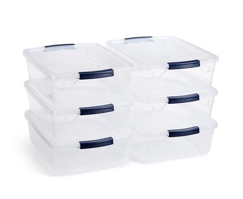 Rubbermaid Cleverstore Clear 16 Qt/4 Gal, Pack of 6 Stackable Plastic ...