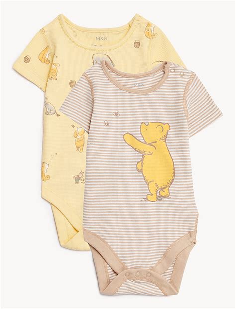 Buy 2pk Pure Cotton Winnie the Pooh™ Bodysuits at Marks & Spencer