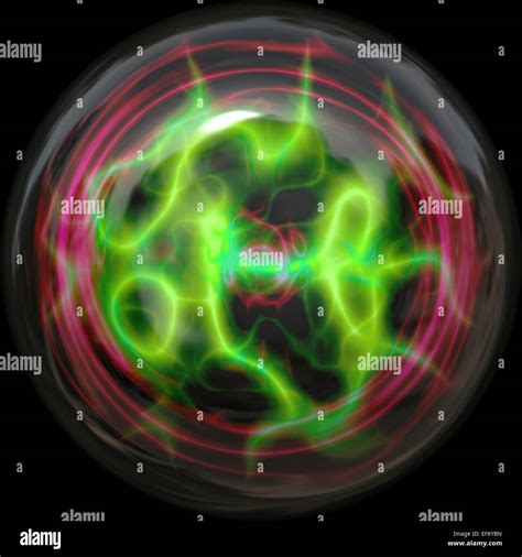 Plasma ball glowing in green neon color Stock Photo - Alamy