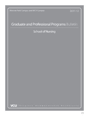 Fillable Online Graduate and Professional Programs Bulletin Fax Email ...
