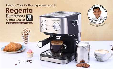 Wonderchef Regenta Espresso Coffee Machine, 19-bar, Make Espressos ...