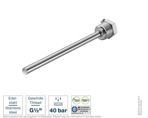 Stainless steel immersion sleeve G1/2 " | Testo Sensor English