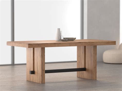 6 Seater dining table, solid acacia wood and steel – INMARWAR