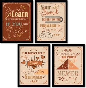 Motivational Quotes Paintings with Frame for Home and Office Wall Decor ...