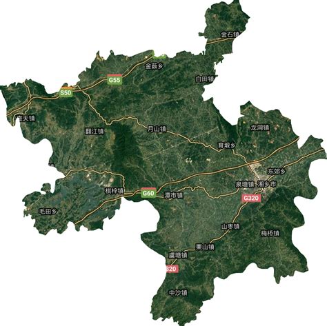 湘乡市高清卫星地图