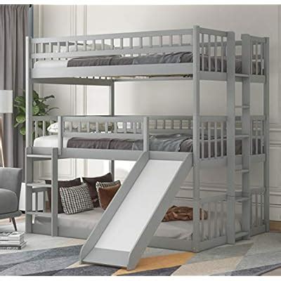 Buy Triple Bunk Beds with Slide ，Wooden Bunk beds Full Over Full Over ...