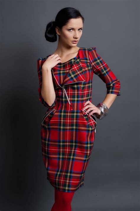 Vanessa, a short tartan dress with zippers | Plaid fashion, Tartan ...