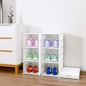 Kuber Industries Pack of 2 Plastic 3 Layer See Through Closed Shoes ...