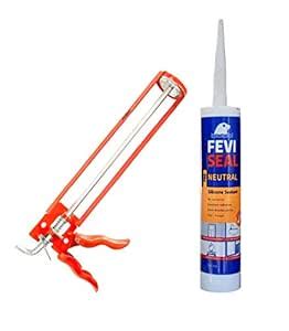 FEVISEAL Neutral PRO Silicone Sealant 280ml with Applicator Gun (Black ...