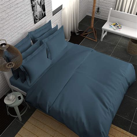 BOUTIQUE LIVING Refresh Fahrenheit 360TC Blue - Solid Cotton Draw Sheet ...