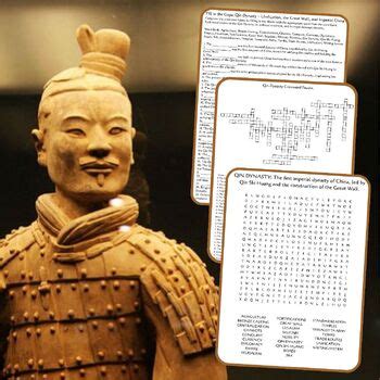 Qin Dynasty Bundle: Word Search, Crossword, and Fill in the Gaps Worksheet