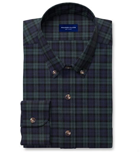 Portuguese Black Watch Plaid Tartan Custom Made Shirt by Proper Cloth